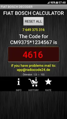 Bosch_Fiat_Radio_Code_Decoder android App screenshot 1